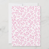 55歳の誕生日パーティー、ピンク/ホワイトのナンバーパターン 招待状 (裏面)