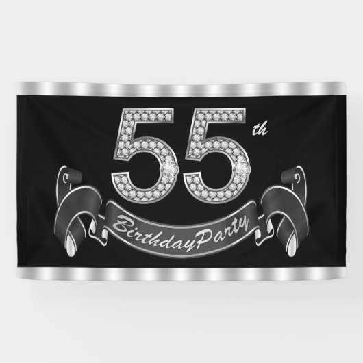 55歳の誕生日パーティー 横断幕 (横)