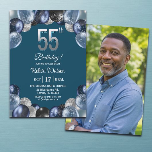 55歳の誕生日フォト 招待状