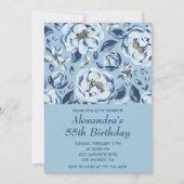 55歳の誕生日招待状エレガントフローラ 招待状 (正面)