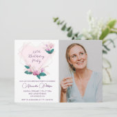 55歳の誕生日招待状エレガントBoho Photo 招待状 (スタンド正面)