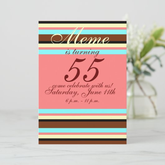 55歳の誕生日招待状 招待状 (スタンド正面)
