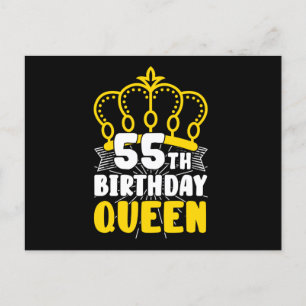 55歳の誕生日 クイーン クラウン ラウンド 誕生日 ポストカード