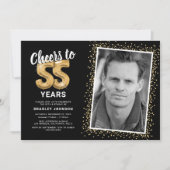 「55歳の誕生日」写真 招待状 (正面)