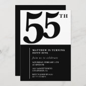 55歳エレガント招待状シックシンプル誕生日 招待状 (正面/裏面)