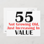 55歳クールの誕生日デザイン ポストカード (正面/裏面)