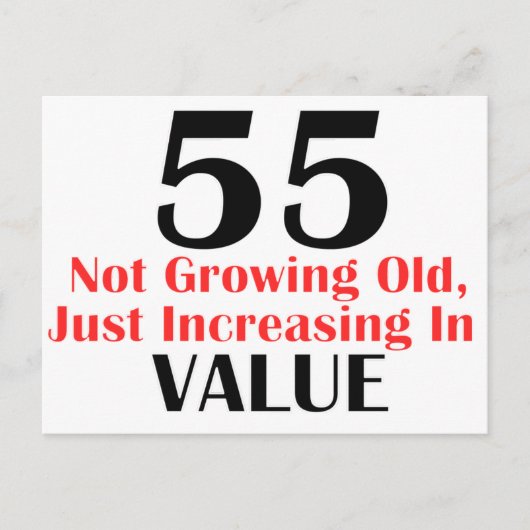 55歳クールの誕生日デザイン ポストカード (正面)