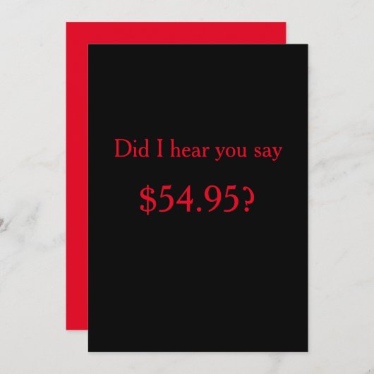 55歳ユーモアのあるの誕生日パーティーの招待状 招待状 (正面/裏面)