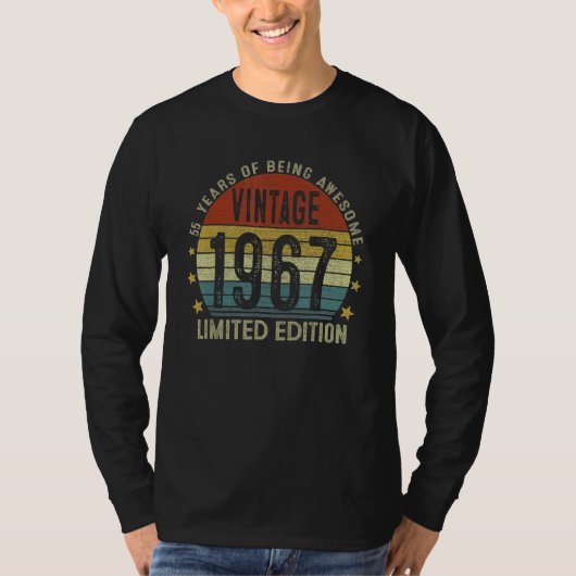 55歳ヴィンテージ1967年55クラシック日 Tシャツ (正面)