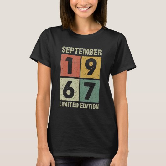55歳ヴィンテージ1967年9月55誕生日 Tシャツ (正面)