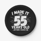 55歳皮肉ミームおもしろい55誕生日 ペーパープレート (正面)