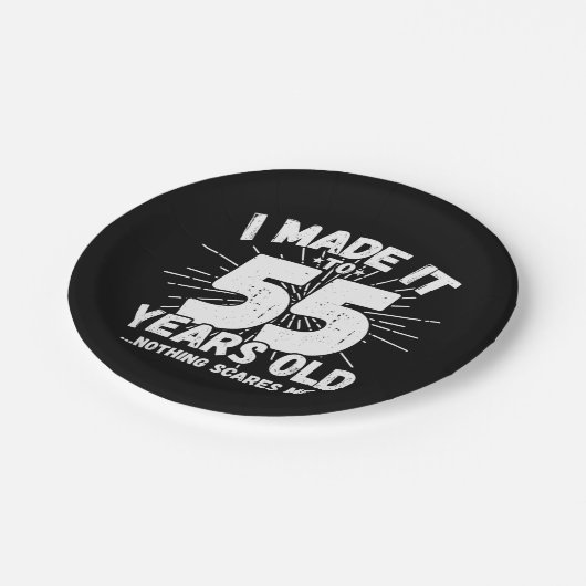 55歳皮肉ミームおもしろい55誕生日 ペーパープレート (アングル)