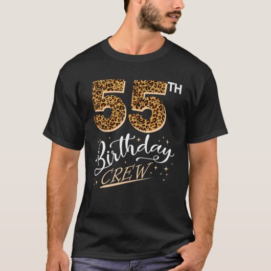 55歳誕生日レオパード印刷55誕生日 Tシャツ (正面)