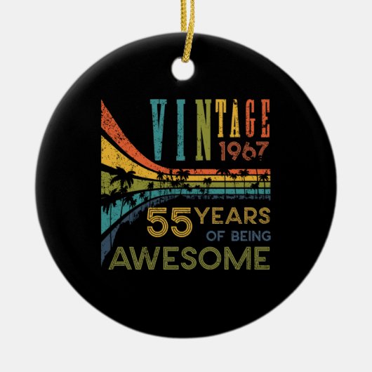 55歳誕生日ヴィンテージ1967 55誕生日 セラミックオーナメント (正面)