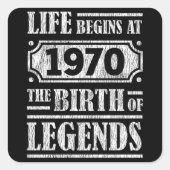 55歳1970年誕生伝説55誕生日 スクエアシール (正面)