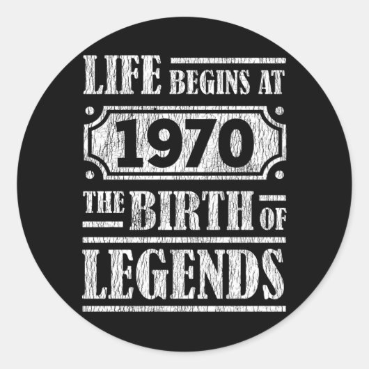 55歳1970年誕生伝説55誕生日 ラウンドシール (正面)