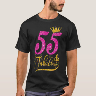 55歳55歳と素晴らしい55誕生日クイーンクロ Tシャツ