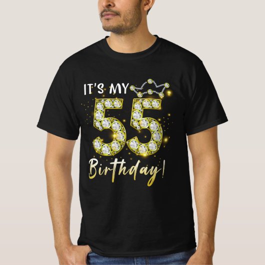 55歳It_s私の誕生日55th誕生日ディアモン Tシャツ (正面)