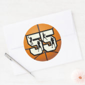 55番バスケットボール ラウンドシール (封筒)