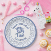 55番目のクール乱数パターン(青/白) ペーパープレート (パーティー)