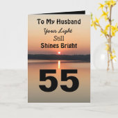 55番目の誕生日が輝く夫の光 カード (黄色い花)