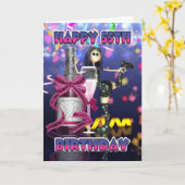 55番目の誕生日カードシャンパンラグドール カード (黄色い花)