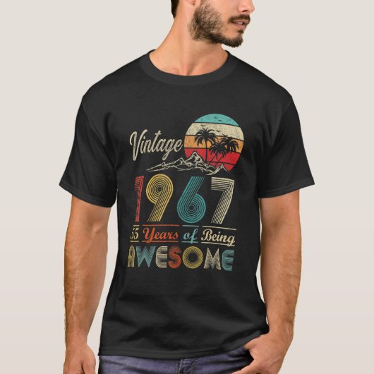 55番目の誕生日ヴィンテージ1967年Si製素晴らし1967 Tシャツ (正面)