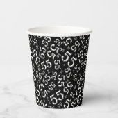 55番目の誕生日乱数パターン黒/白55 紙コップ (裏面)