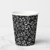 55番目の誕生日乱数パターン黒/白55 紙コップ (右)