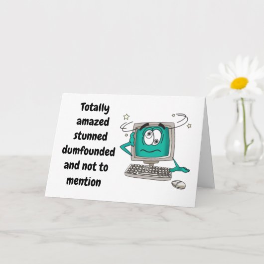 55番目の誕生日混乱のコンピュータカード カード (小さな植物)