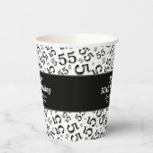 55番目の誕生日黒/白の乱数パターン55 紙コップ (左)