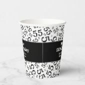 55番目の誕生日黒/白の乱数パターン55 紙コップ (右)