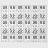 55番目の誕生日:インスパイアアールデコスタイル「55」 +名前 ラッピングペーパー (フラット)