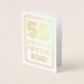 55番目の誕生日-インスパイアアールデコルック"55" & Name 箔カード (正面)