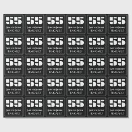 55番目の誕生日:インスパイアアールデコ検索"55" & Name ラッピングペーパー