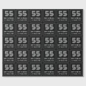 55番目の誕生日:インスパイアアールデコ「55」を名前とともに表示 ラッピングペーパー (フラット)