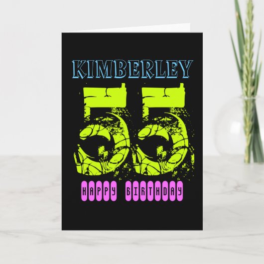 55番目パーソナライズされたの誕生日グリーティングカード カード (正面)