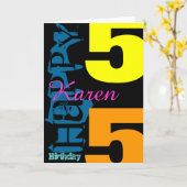 55番目パーソナライズされたの誕生日ポップ・アートのグリーティングカード カード (黄色い花)