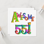 55素晴らし誕生日Tシャツとギフト カード (正面/裏面インサイチュ)