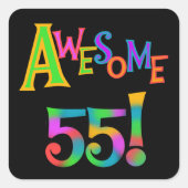 55素晴らし誕生日Tシャツとギフト スクエアシール (正面)