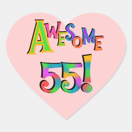 55素晴らし誕生日Tシャツとギフト ハートシール (正面)