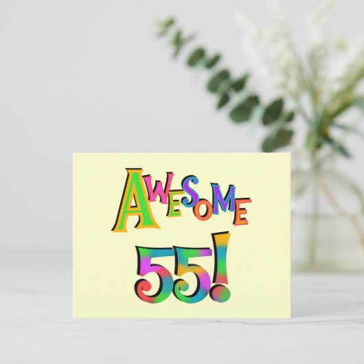 55素晴らし誕生日Tシャツとギフト ポストカード (スタンド正面)