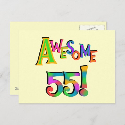 55素晴らし誕生日Tシャツとギフト ポストカード (正面/裏面)