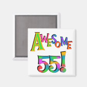 55素晴らし誕生日Tシャツとギフト マグネット (正面/裏面)