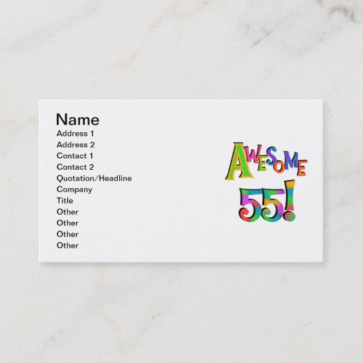 55素晴らし誕生日Tシャツとギフト 名刺 (正面)