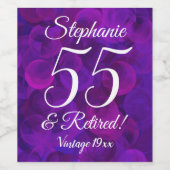 55紫退職したエレガントパーソナライズされた ワインラベル (シングルラベル)