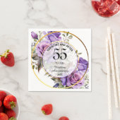 55結婚年の金ゴールド・フレームバラ スタンダードカクテルナプキン (インサイチュ)