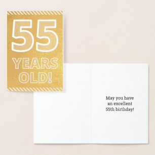 55誕生日はっきりした:「55歳!」 ゴールドフォイルカード 箔カード