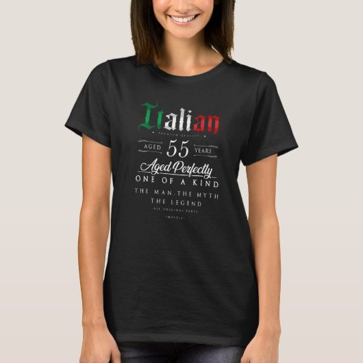 55誕生日イタリアン55歳生まれ時 Tシャツ (正面)