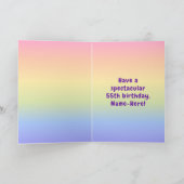 55誕生日カラフル: Rainbow # 55,名前をカスタムする カード (内部)